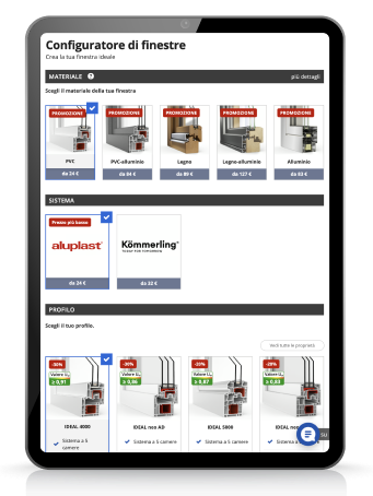 Configuratore serramenti online