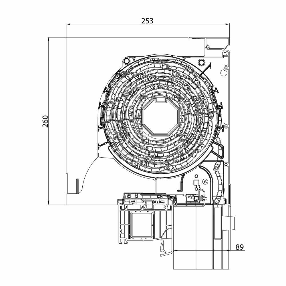 Tapparella sovrapposta Exclusive - disegno dettagliato 260 x 253