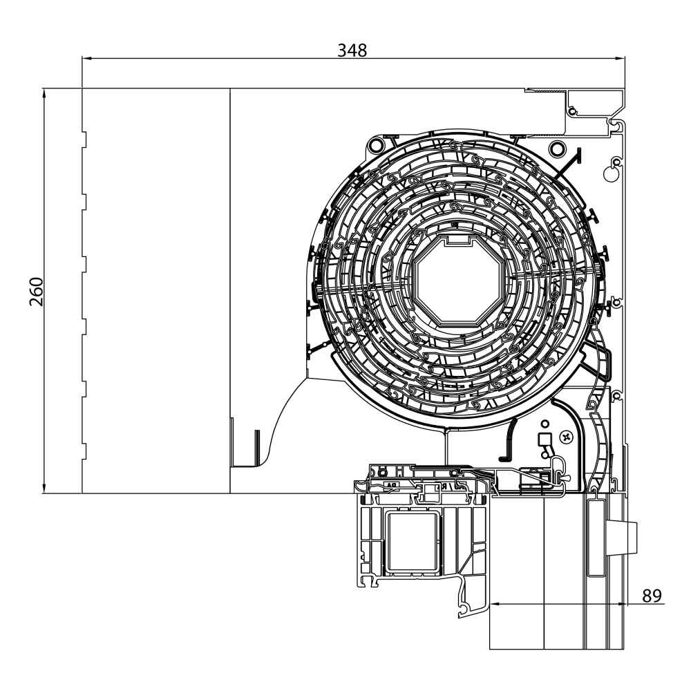 Tapparella sovrapposta Exclusive - disegno dettagliato 260 x 348