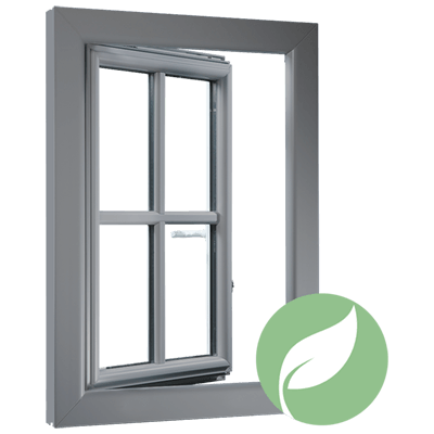 finestra mista in PVC-Alu che produce energia