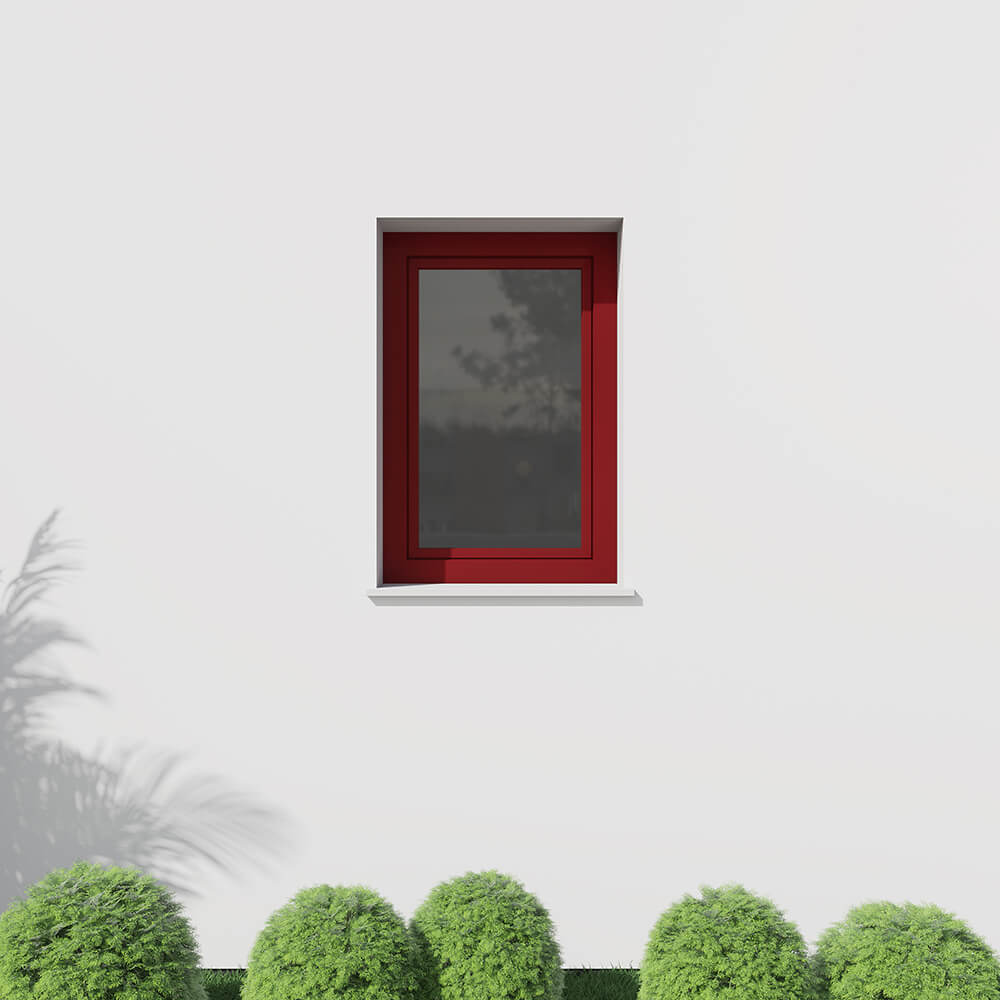 Finestra PVC-alluminio rosso rubino