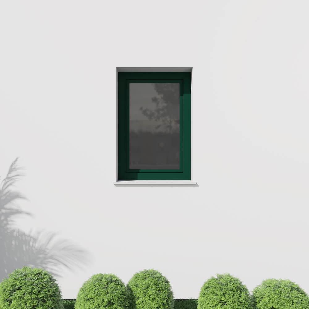 Finestra PVC-alluminio verde muschio