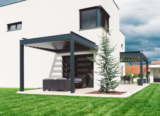 Pergola in alluminio grigio antracite