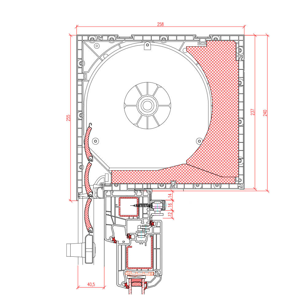 Ideal 4000 - Porta scorrevole con tapparella integrata Top Duo 240