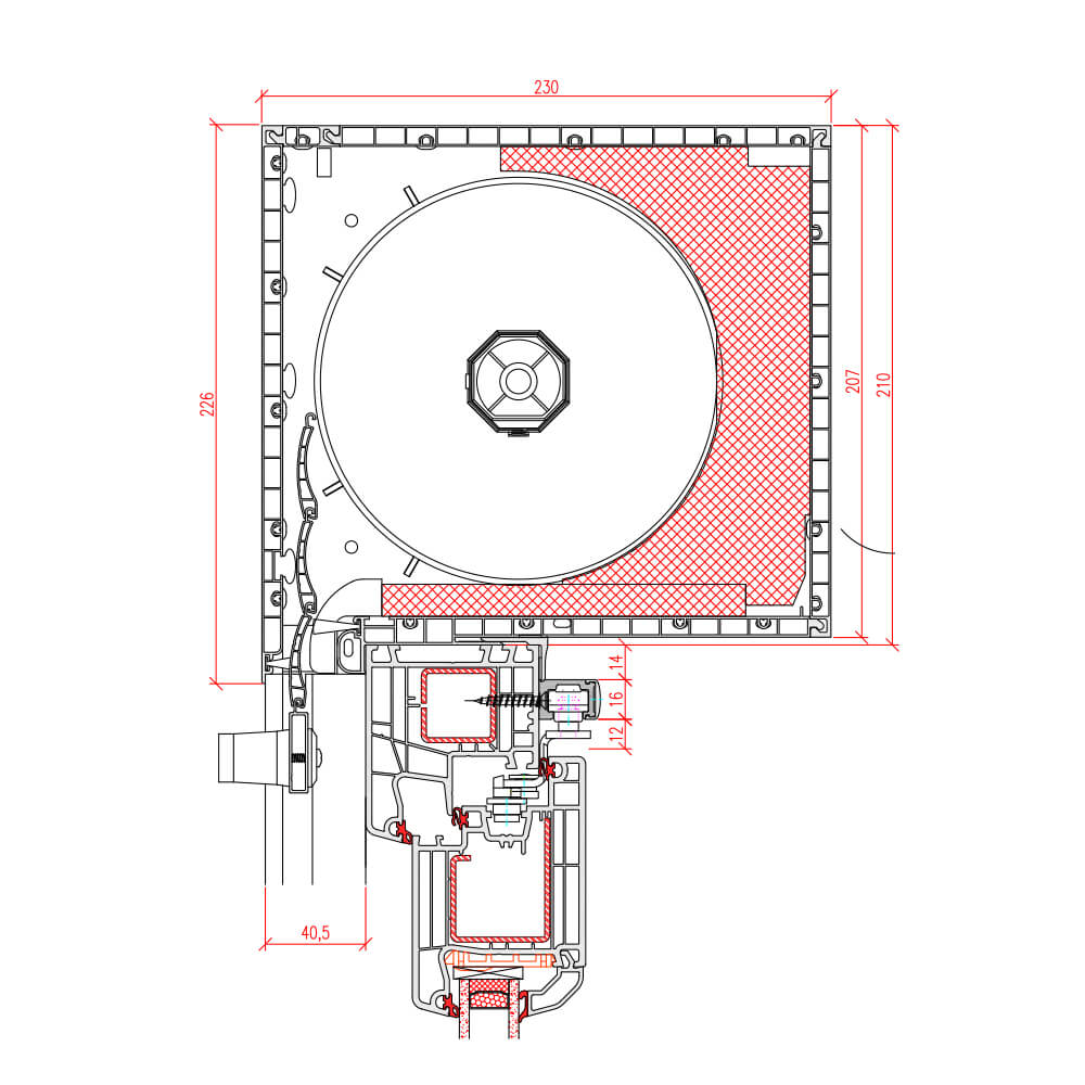 Ideal 4000 - Porta scorrevole con tapparella integrata Top Mini 210