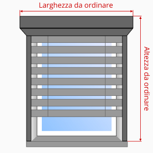 Misurazione di una veneziana con posa in appoggio