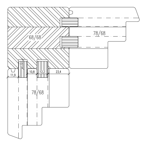 Profilo di accoppiamento 90 gradi legno